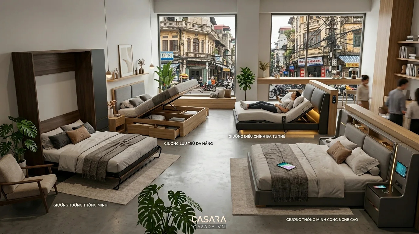 Hình ảnh minh họa các loại giường ngủ thông minh phổ biến