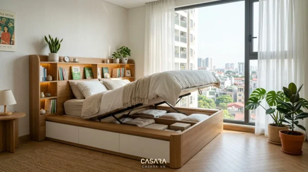 cấu trúc giường ngủ thông minh tích hợp lưu trữ