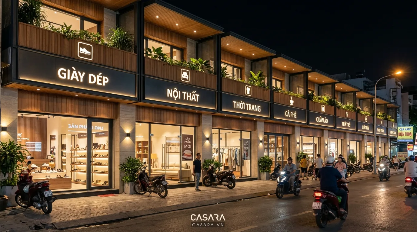 hệ thống showroom franchise đồng bộ thẩm mỹ với cùng phong cách, màu sắc và bố cục