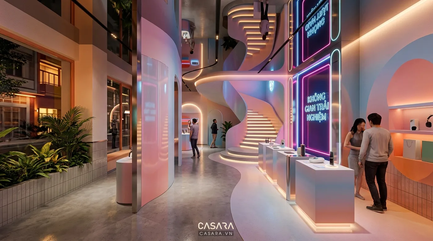 Hình ảnh minh họa showroom Instagrammable gắn với trải nghiệm thương hiệu