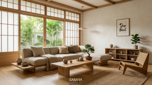 Nội thất hiện đại tinh gọn theo tinh thần Japandi