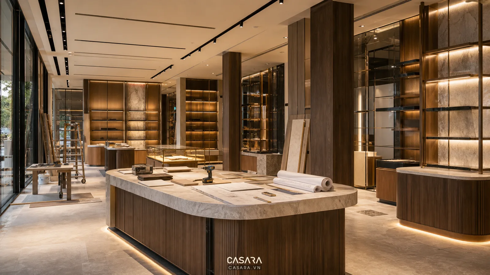 Báo giá thi công showroom sáng tạo phụ thuộc yếu tố nào?