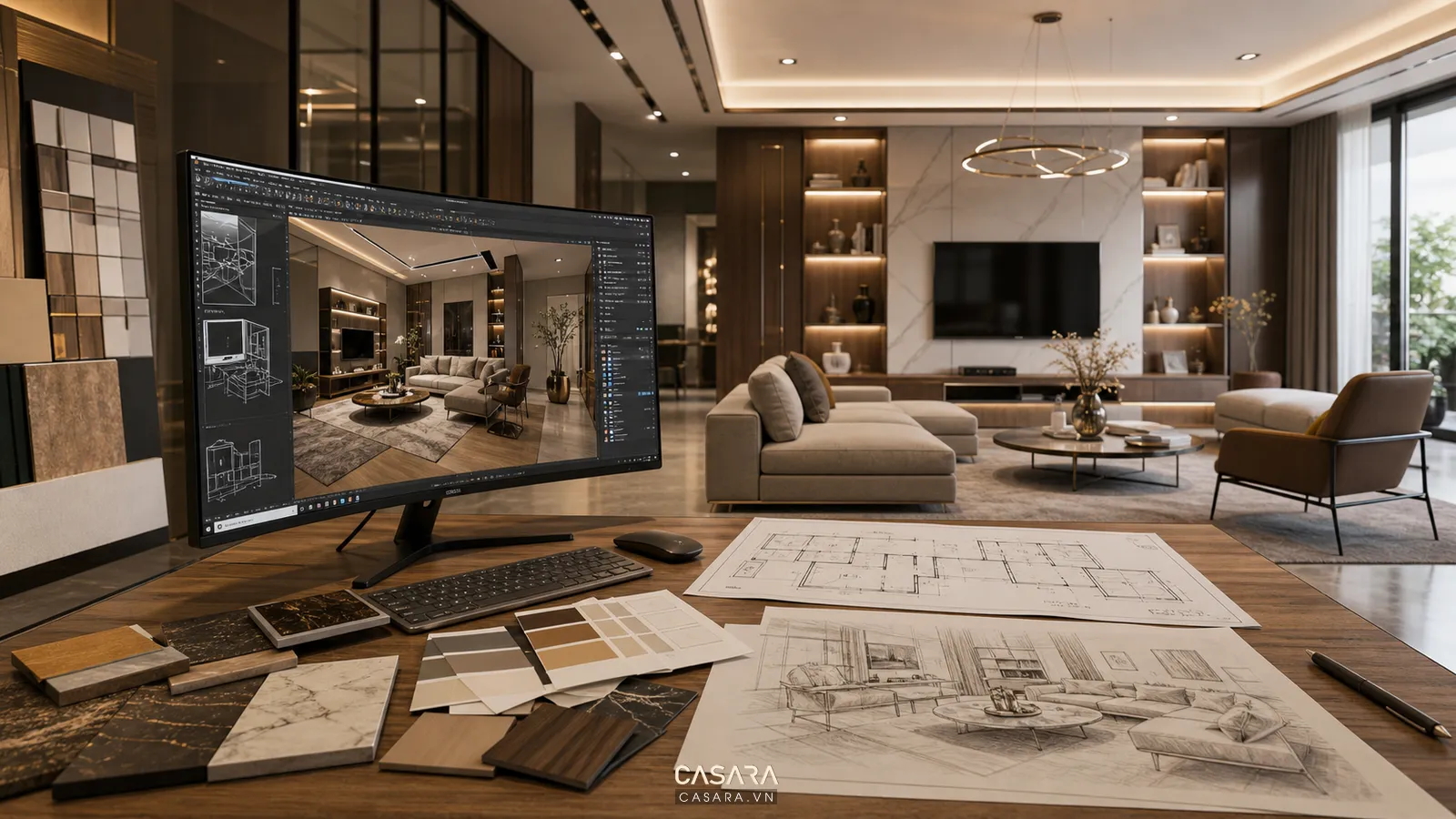 Phối cảnh 3D nội thất giúp kiểm tra không gian trước thi công