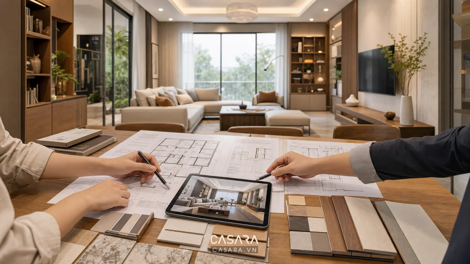 Bản thiết kế nội thất hiện đại trong quy trình thiết kế
