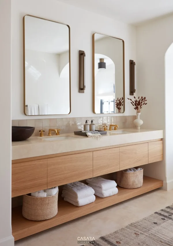 Ảnh nhà tắm với lavabo, gương, cabin kính, bồn tắm hoặc mảng đá ốp trong thư viện Casara.