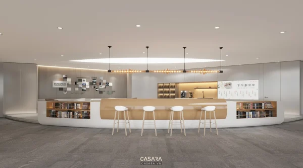 Ảnh phòng pantry phong cách tân cổ điển nhà phố với quầy bếp phụ, bàn ghế cafe và tủ lưu trữ trong thư viện Casara.