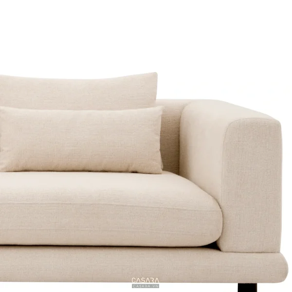 Ảnh thiết kế ghế sofa phong cách gỗ óc chó với dáng sofa, màu sắc, chất liệu và bối cảnh phòng khách trong thư viện Casara.
