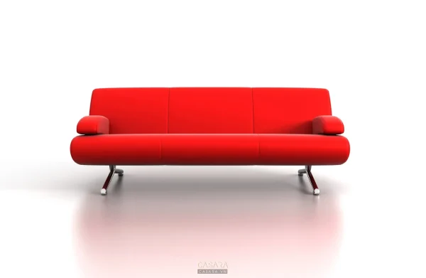 Ảnh thiết kế ghế sofa phong cách kính cường lực vàng kem với dáng sofa, màu sắc, chất liệu và bối cảnh phòng khách trong thư viện Casara.