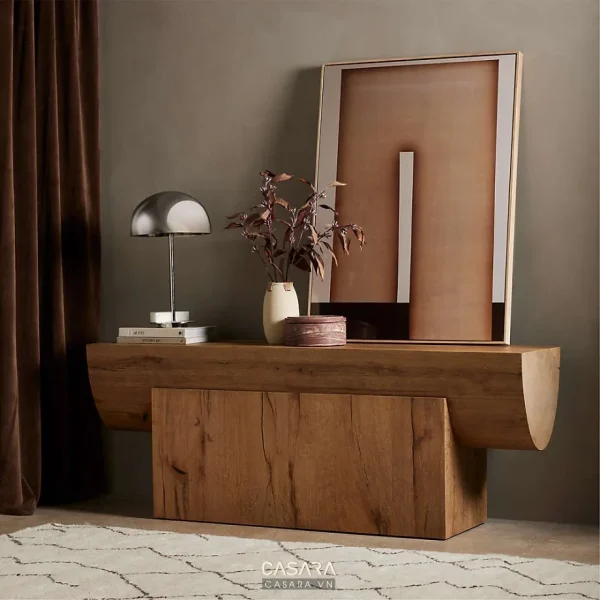 Ảnh tủ kệ trang trí phong cách cao cấp với kệ sách, console hoặc hệ lưu trữ trang trí trong thư viện Casara.