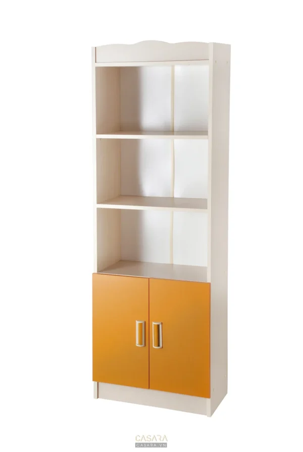 Ảnh tủ kệ trang trí phong cách gỗ óc chó với kệ sách, console hoặc hệ lưu trữ trang trí trong thư viện Casara.