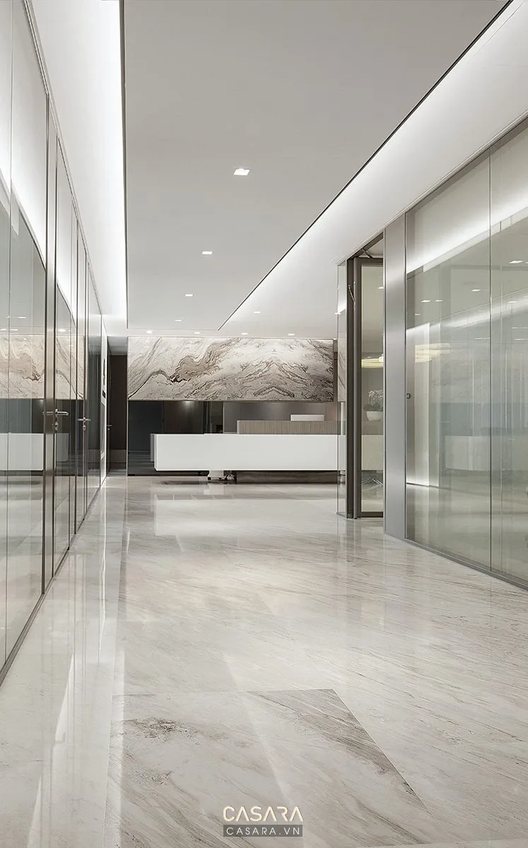 vật liệu và ánh sáng trong thiết kế văn phòng 100m2