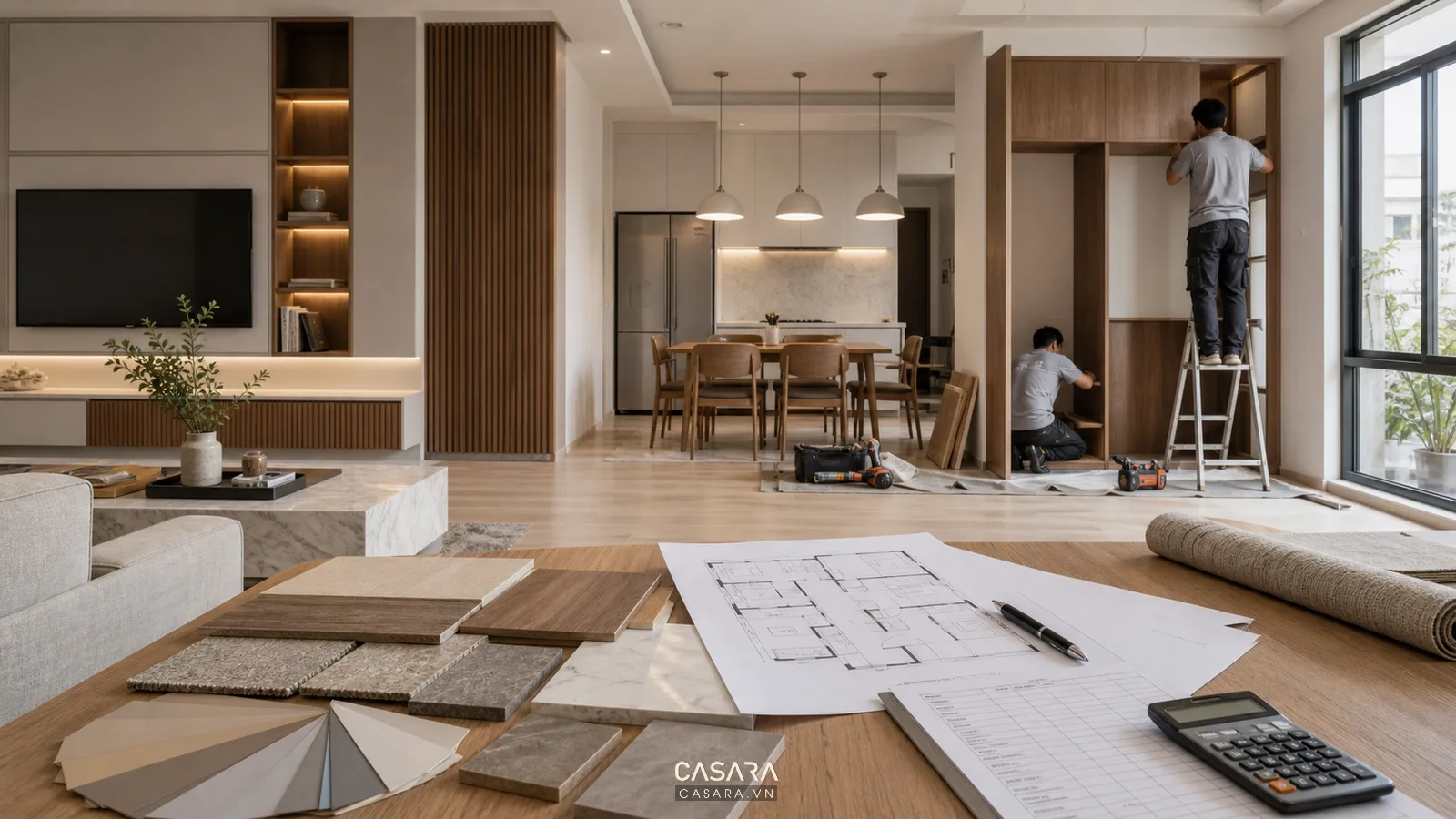 Báo giá thiết kế thi công nội thất có bản vẽ và vật liệu rõ ràng