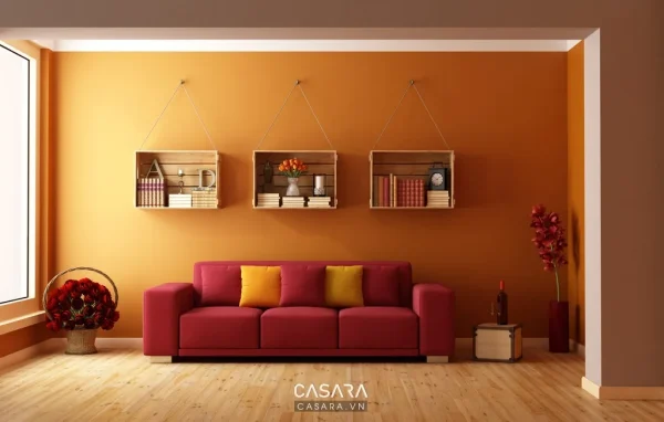 Ảnh sofa góc màu đen cạnh cửa kính và bàn trà tròn do Casara tuyển chọn cho thư viện thiết kế nội thất.