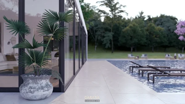 Ảnh công viên nội khu có đường chạy màu cam và mảng xanh do Casara tuyển chọn cho thư viện thiết kế nội thất.