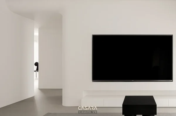Ảnh chi tiết tủ giày gỗ sáng với mặt kệ trắng tối giản do Casara tuyển chọn cho thư viện thiết kế nội thất.