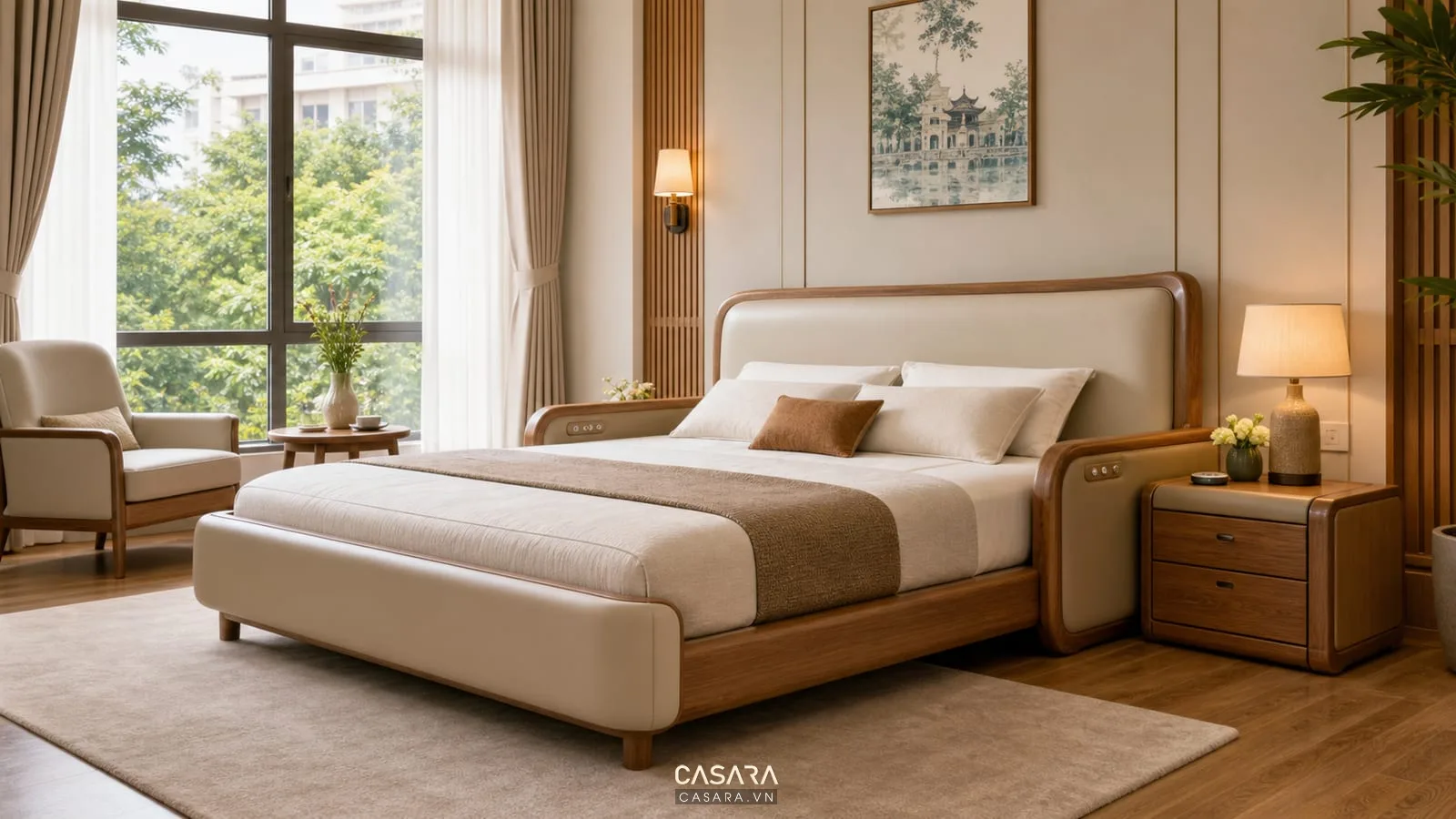 Giường thông minh cho người già có chiều cao vừa phải và cạnh an toàn