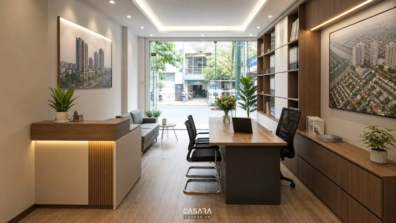 Thiết kế nội thất văn phòng 30m2 cho văn phòng bất động sản nhỏ gọn