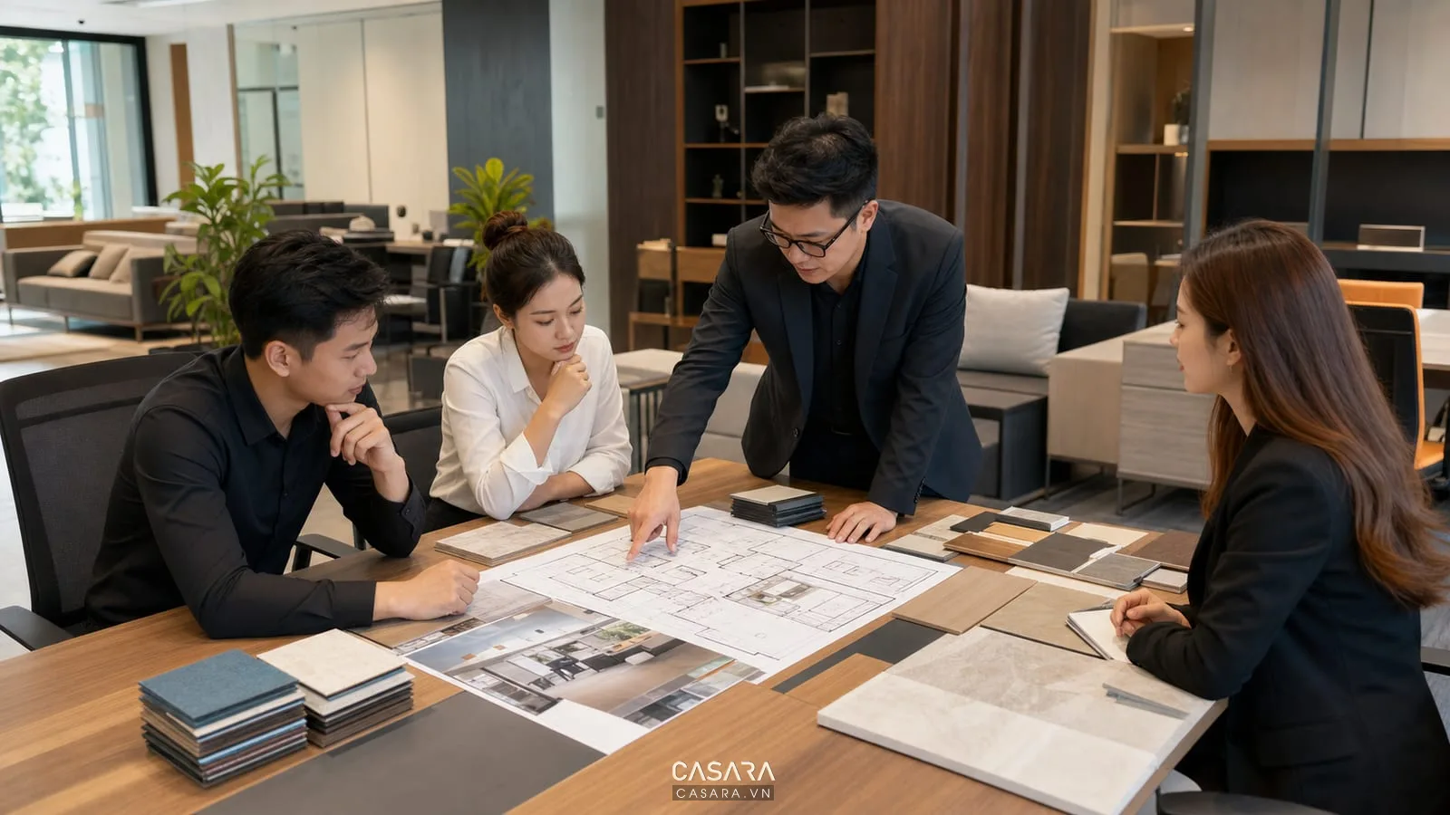 Thiết kế nội thất văn phòng uy tín với kiến trúc sư tư vấn bản vẽ và vật liệu