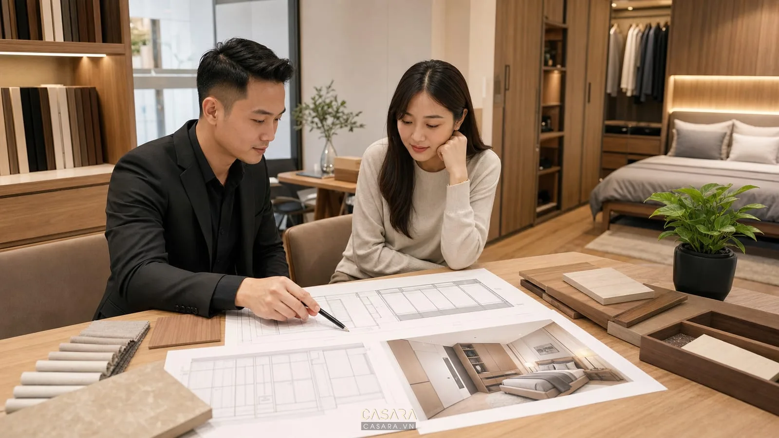 tư vấn thiết kế phòng ngủ 9m2 với bản vẽ và mẫu gỗ