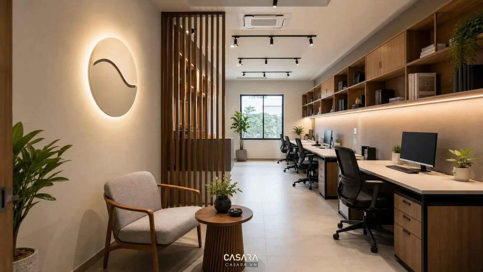 góc tiếp khách nhỏ trong thiết kế văn phòng 20m2