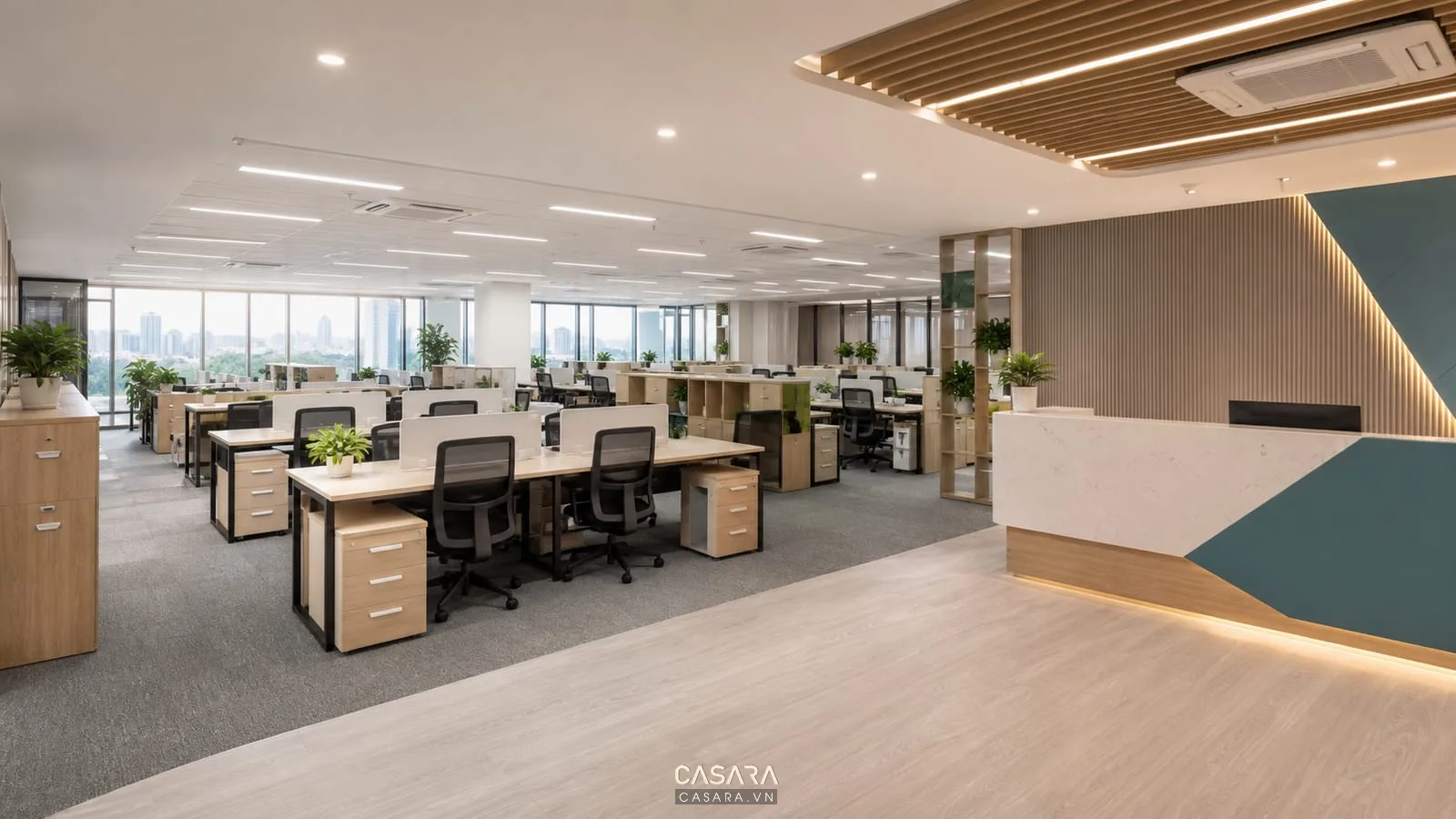 nội thất đồng bộ trong thiết kế văn phòng 600m2