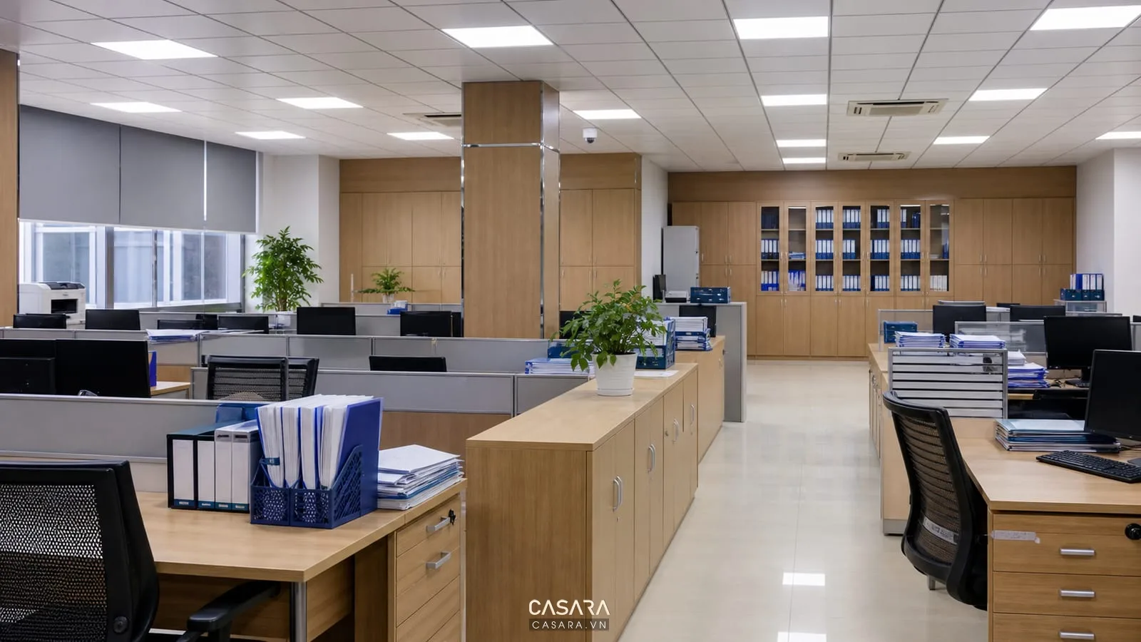 khu back office trong thiết kế văn phòng ngân hàng