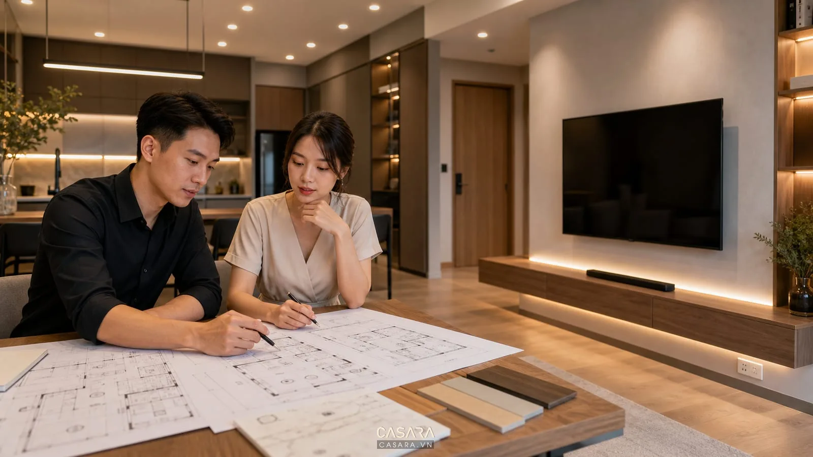 bản vẽ điện ánh sáng chung cư cao tầng với ổ cắm và đèn nội thất