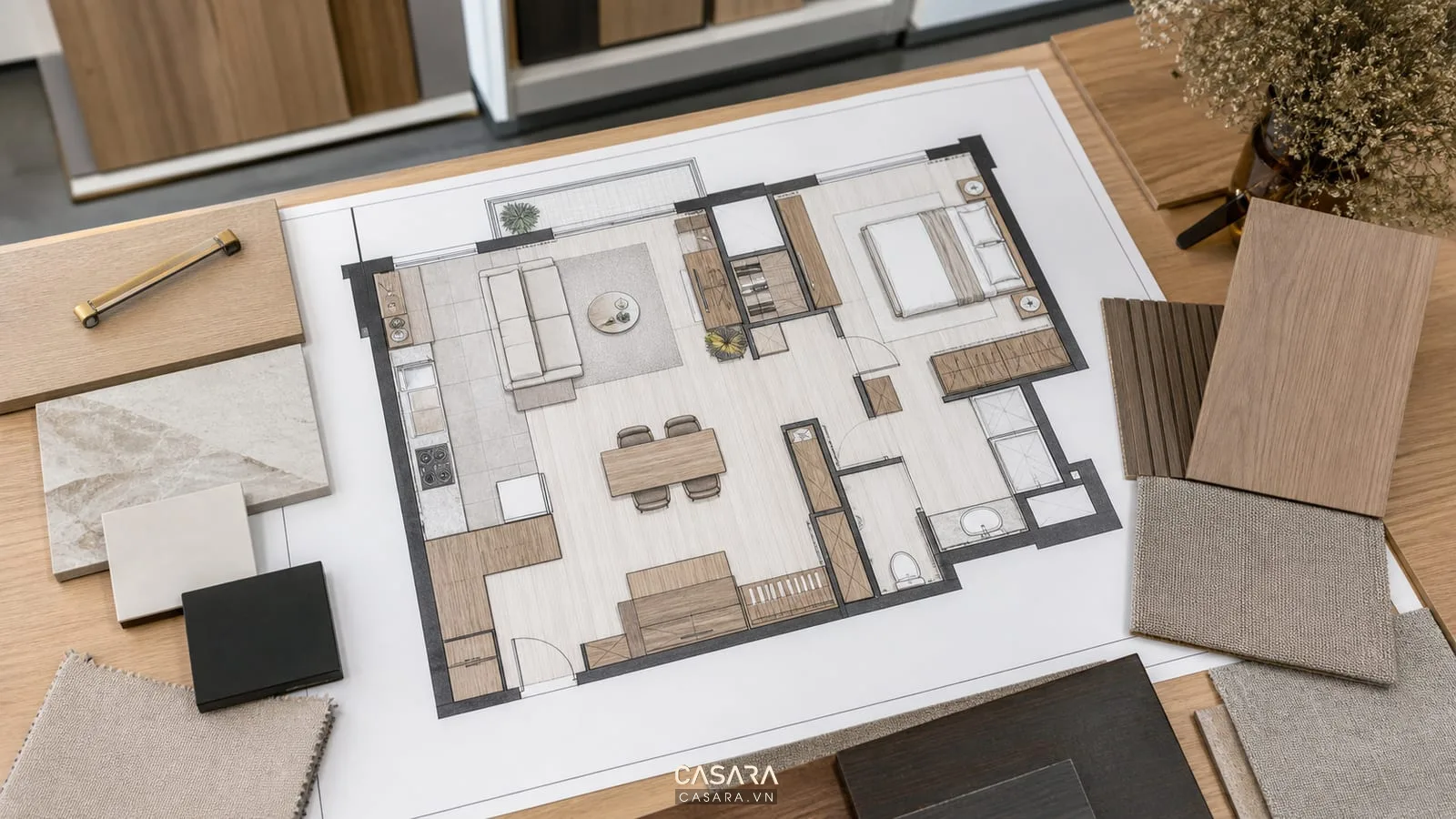 bản vẽ mặt bằng căn hộ chung cư 60m2 70m2 cho báo giá nội thất
