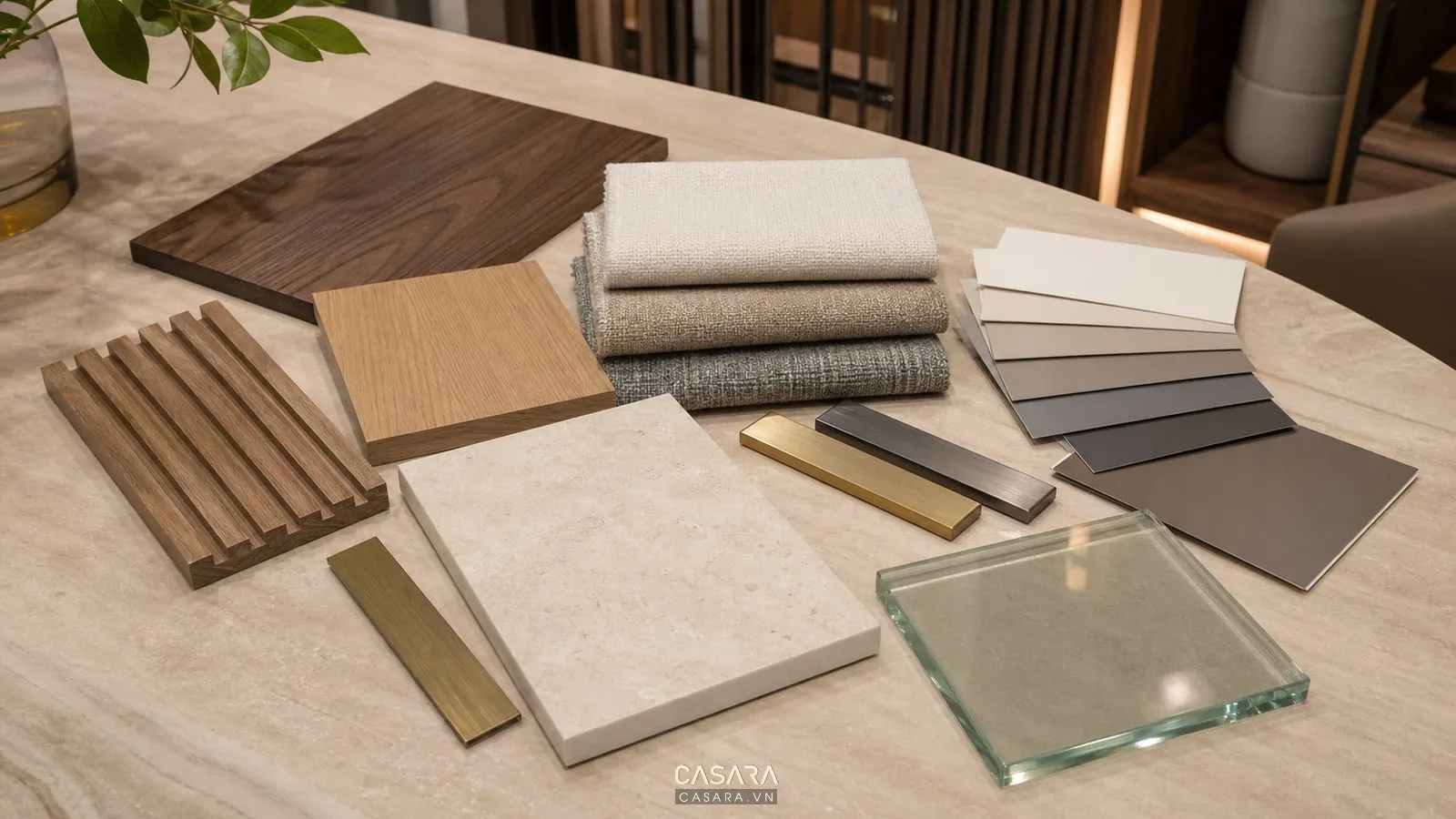 bảng vật liệu và màu sắc cho căn hộ chung cư đẹp