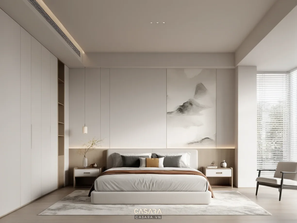 Tủ áo gỗ công nghiệp phòng ngủ hiện đại có cánh phẳng và ngăn kéo ray kéo