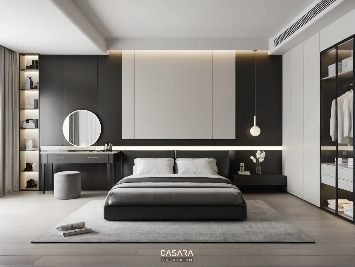 phòng ngủ combo nội thất căn hộ giường tủ áo