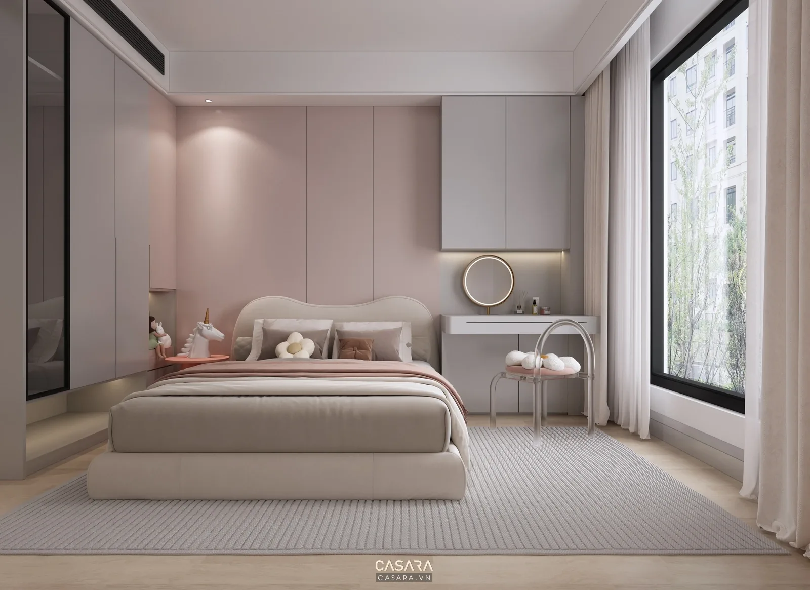 Nhà mẫu chung cư với phòng ngủ căn hộ 70m2 tiện nghi