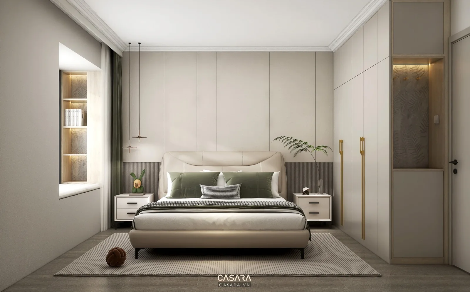 Phòng ngủ trong thiết kế nội thất Nam Định cho gia đình