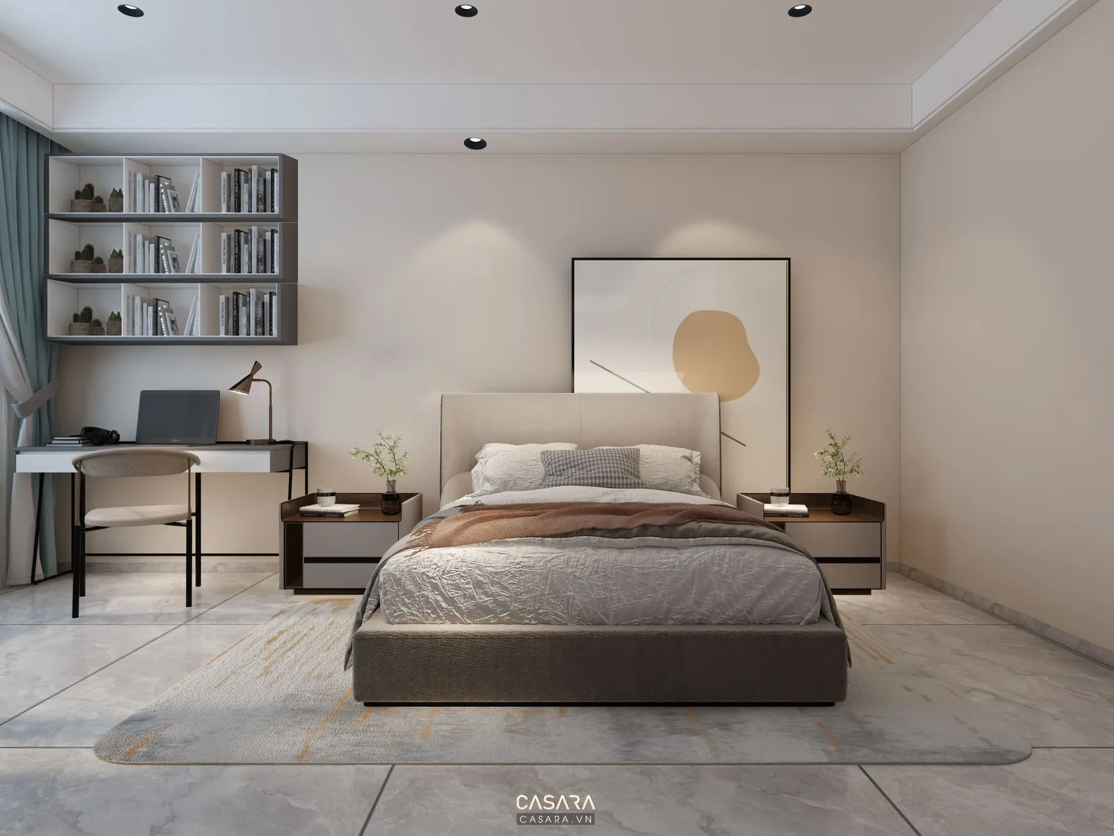 Phòng ngủ căn hộ 1 phòng ngủ với tủ quần áo kịch trần