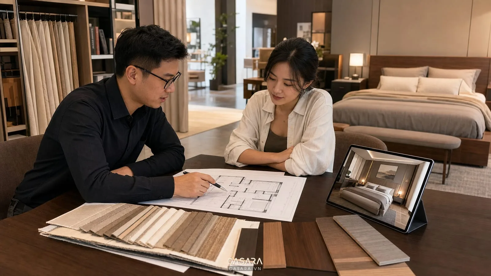 tư vấn thiết kế nội thất chung cư với bản vẽ phòng ngủ