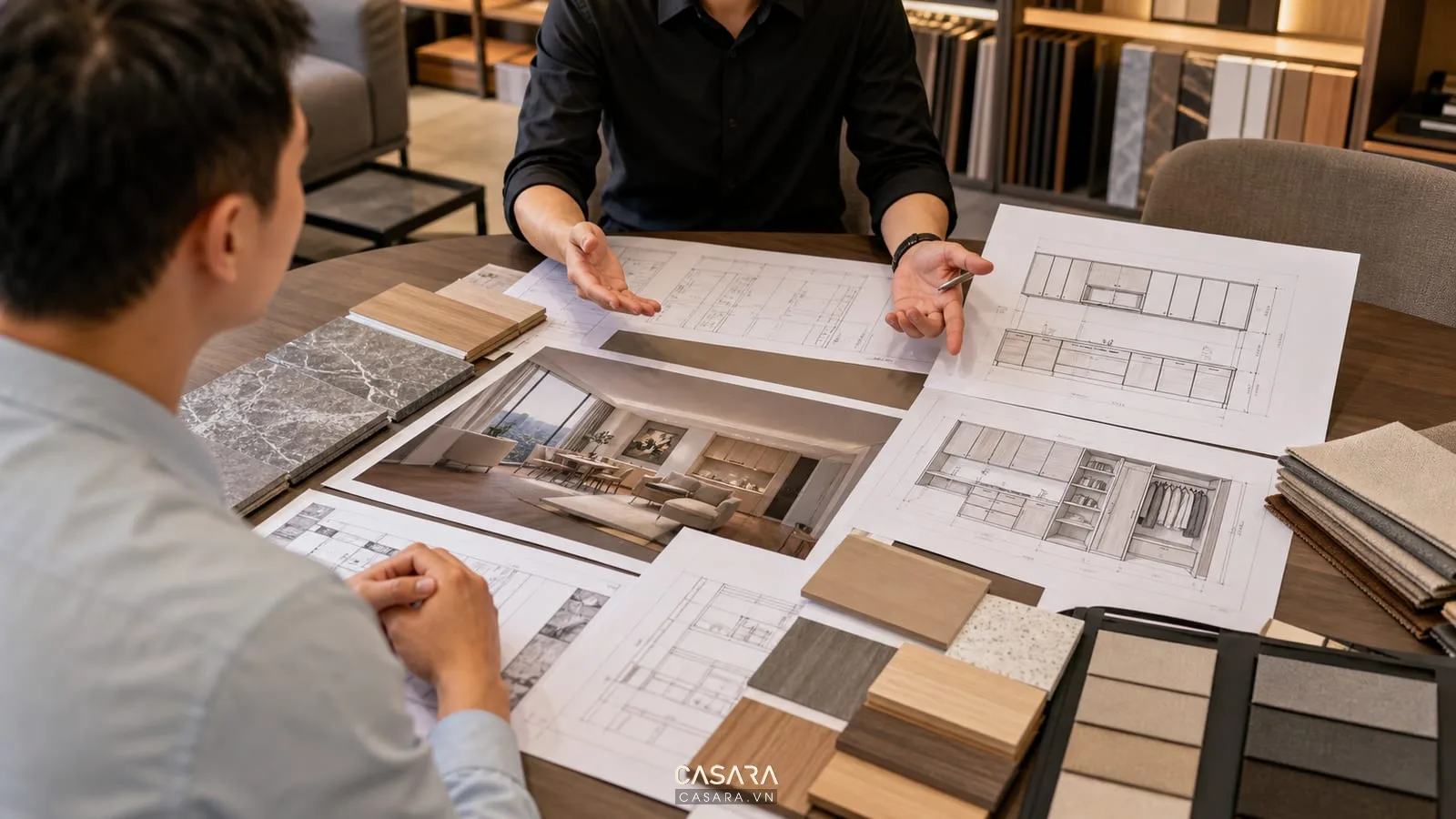 Hồ sơ thiết kế thi công chung cư với bản vẽ kỹ thuật phối cảnh 3D mẫu vật liệu và kiến trúc sư tư vấn