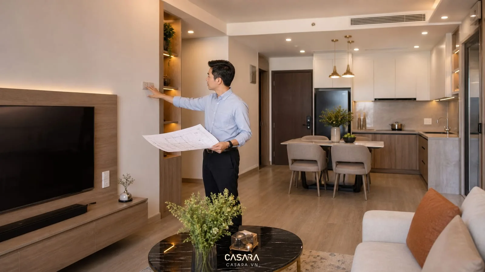 thi công điện chung cư với bản vẽ ổ cắm công tắc và đèn trong căn hộ