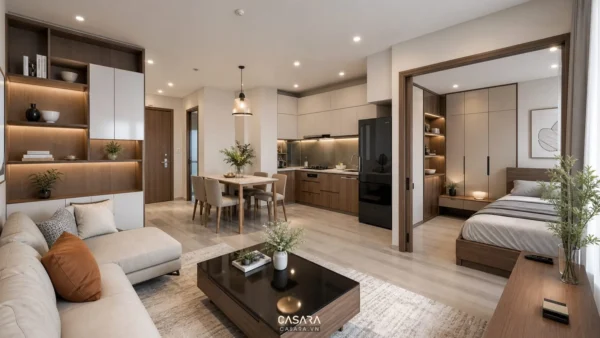 mặt bằng bố trí gói nội thất chung cư 60m2 70m2