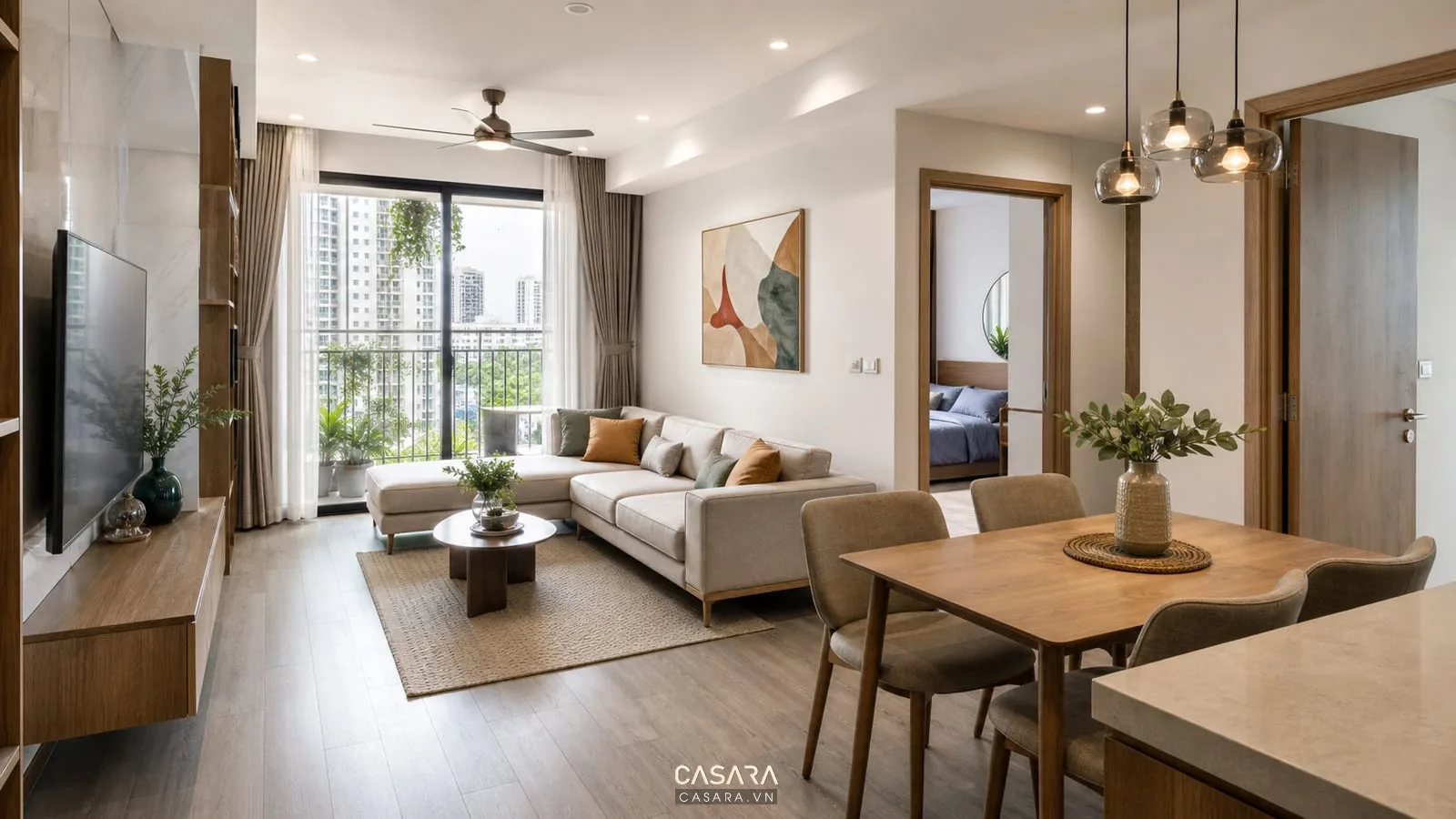 thiết kế căn hộ chung cư 50m2 với phòng khách nhỏ gọn