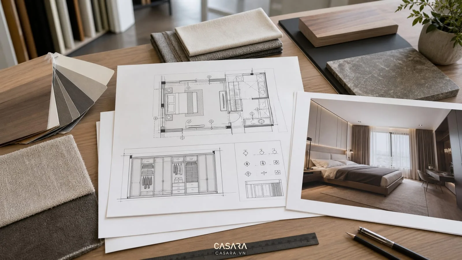 hồ sơ tcvn thiết kế chung cư với bản vẽ phòng ngủ mặt đứng tủ áo ký hiệu điện rèm và mẫu vật liệu