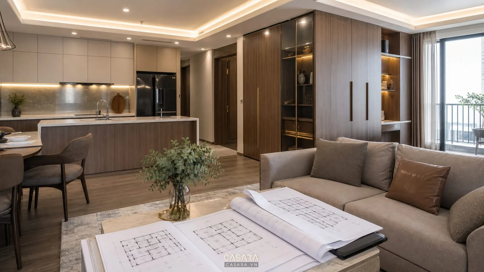 nghiệm thu thi công chung cư cao cấp với tủ bếp tủ áo bản vẽ và sofa phòng khách