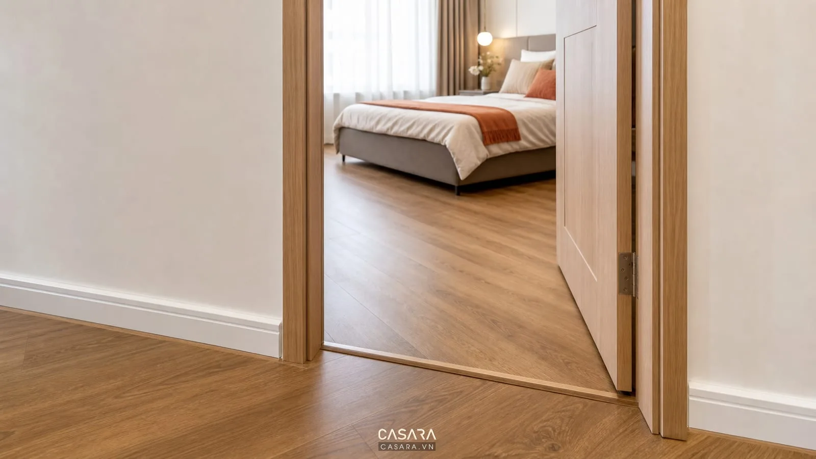 Thi công sàn chung cư tại ngưỡng cửa phòng ngủ căn hộ