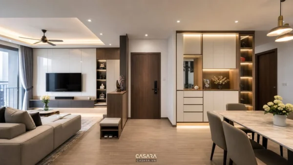 thi công nội thất chung cư phòng khách hiện đại