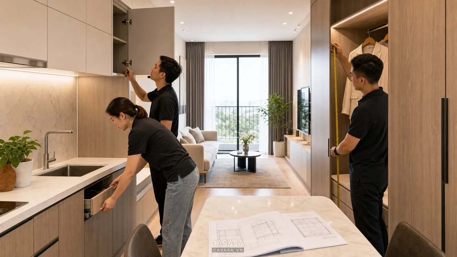 Nghiệm thu thi công nội thất chung cư Bình Dương trong căn hộ đã hoàn thiện