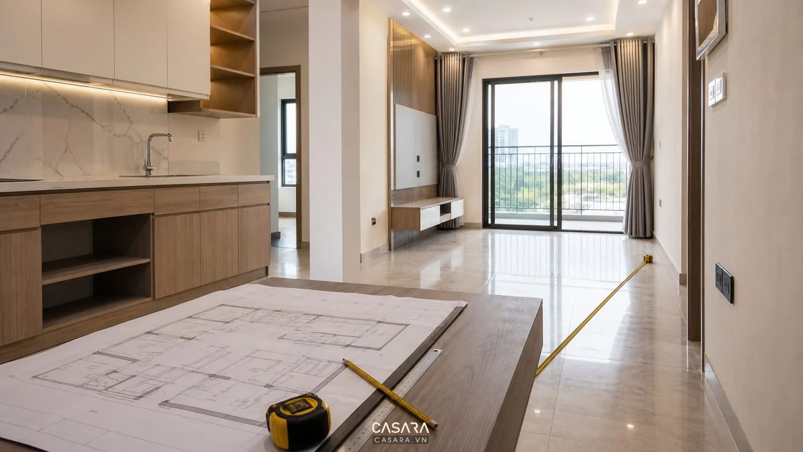 đo đạc hiện trạng trước khi thi công nội thất chung cư