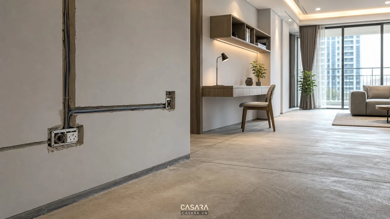 Thi công điện chung cư phối hợp với hoàn thiện sàn