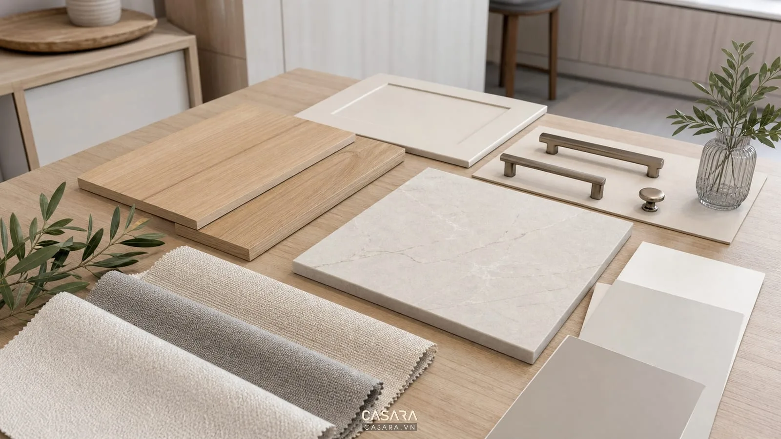 vật liệu và màu sắc cho thiết kế căn hộ chung cư 48m2