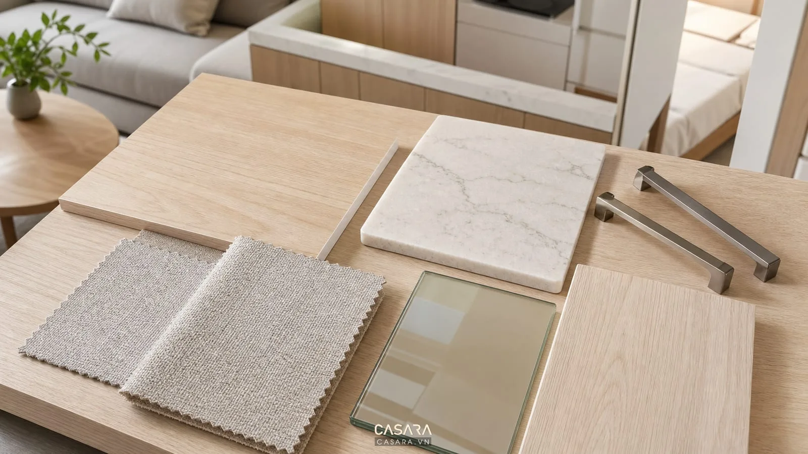 vật liệu cho thiết kế căn hộ chung cư 60m2 2 phòng ngủ