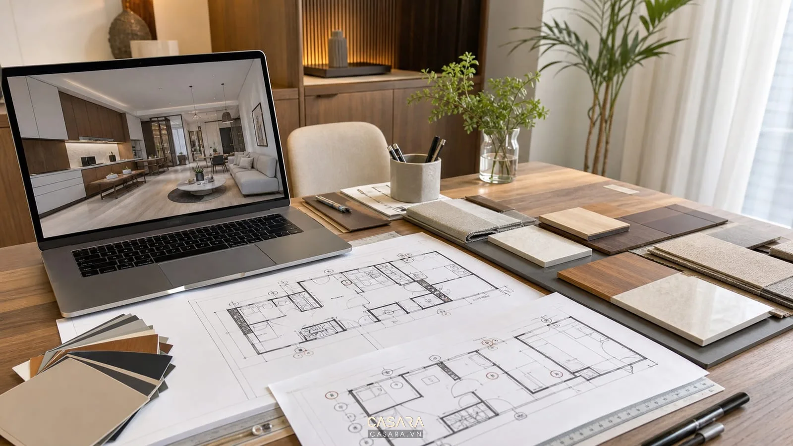 Hồ sơ thiết kế căn hộ chung cư 80m2 với bản vẽ điện ổ cắm mẫu vật liệu và phối cảnh nội thất
