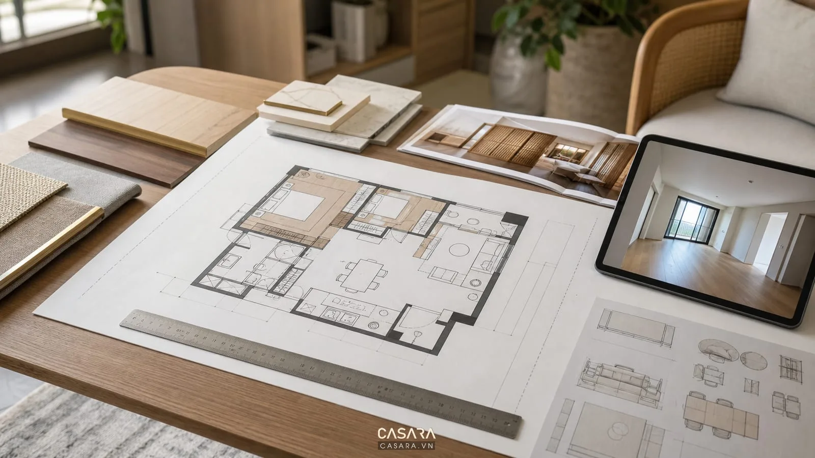 mặt bằng và đo đạc hiện trạng cho thiết kế chung cư 65m2
